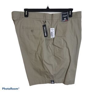 Casuals Roundtree Yorke Shorts Mens BIG 50 Khaki Classic Straight Flat Front $52
